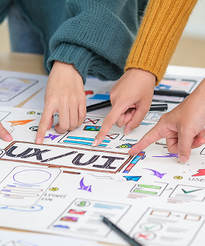 UI/UX design workspace and interface exploration